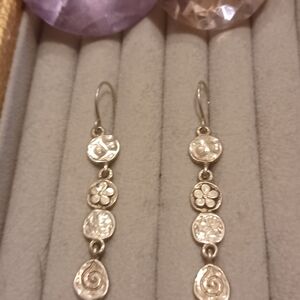 Silpada sterling silver dangle earrings flowers VGUC